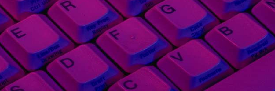 Keyboard with purple filter